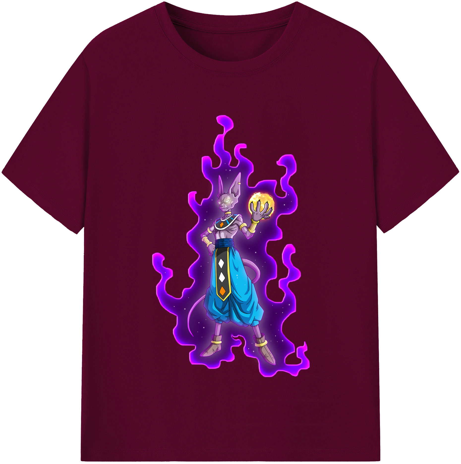 （画像用） ドラゴンボール ビルス 破壊神ビルス DRAGON BALL Beerus Birusu レディースカジュアルプリントTシャツ（綿100％）